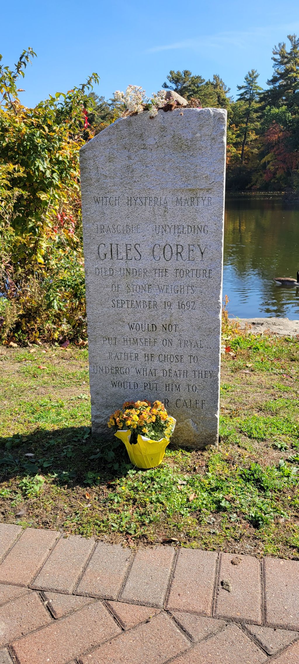 Giles and Martha Corey Memorial