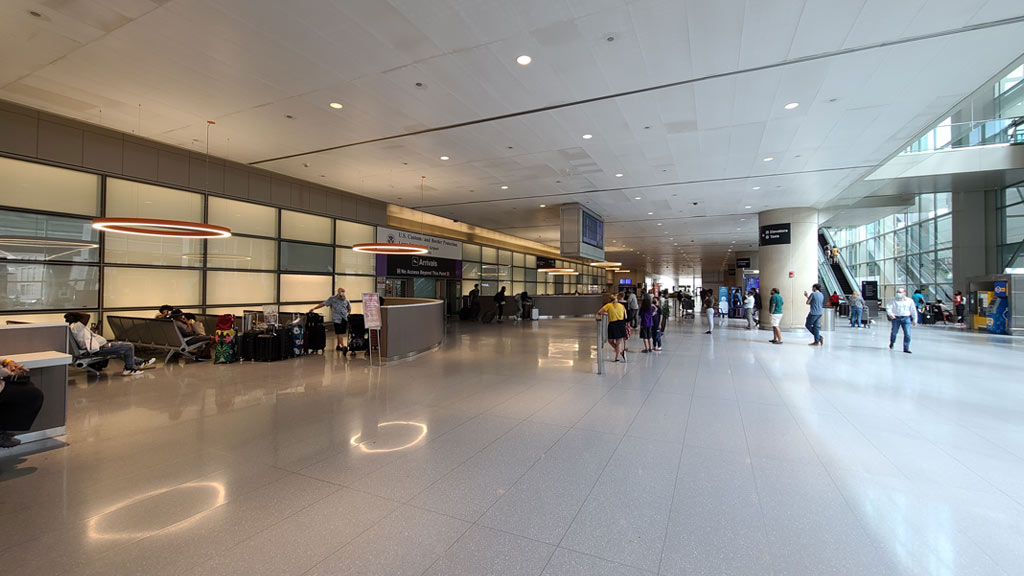 Arrival at Boston Logan International Airport.