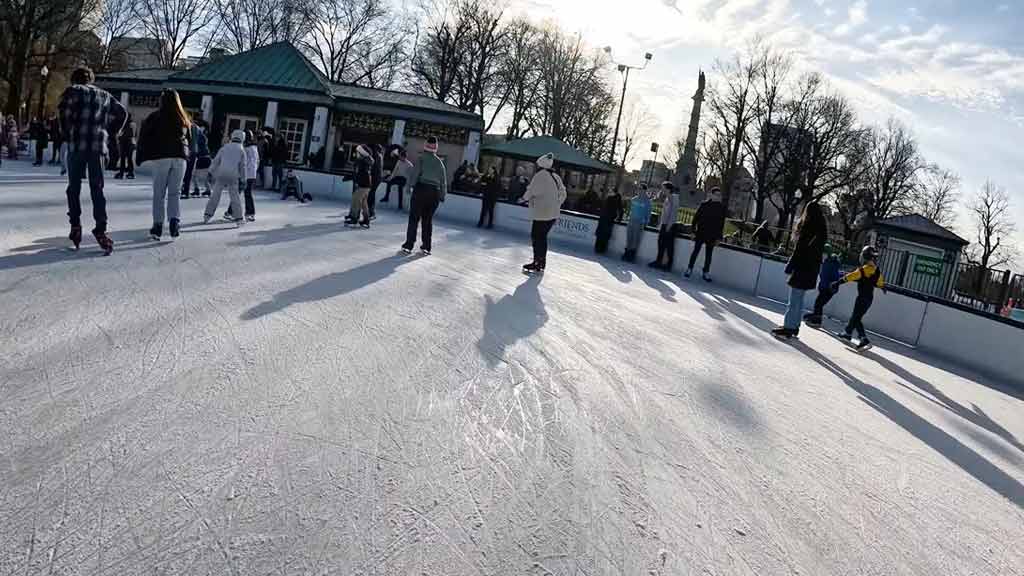 Ice Skating on Boston Common