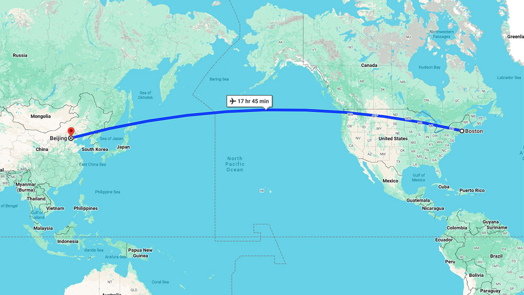 Overview of Boston to Beijing Travel Routes