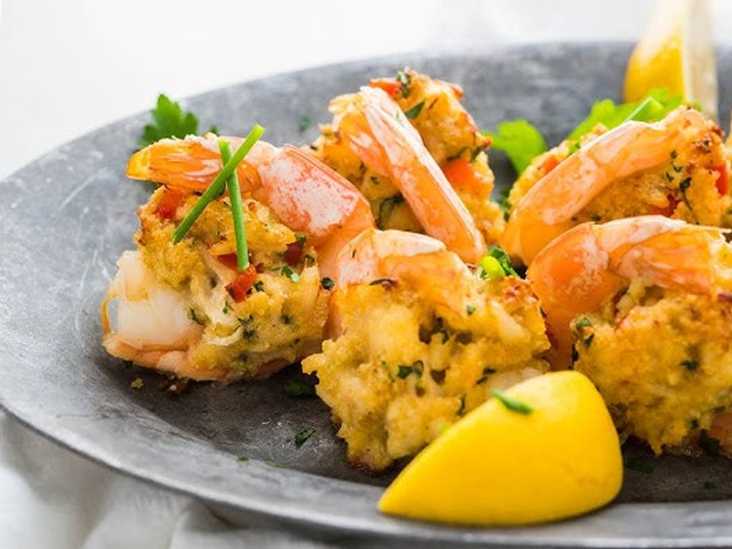 Crabmeat-Stuffed Shrimp with Lemon Zest